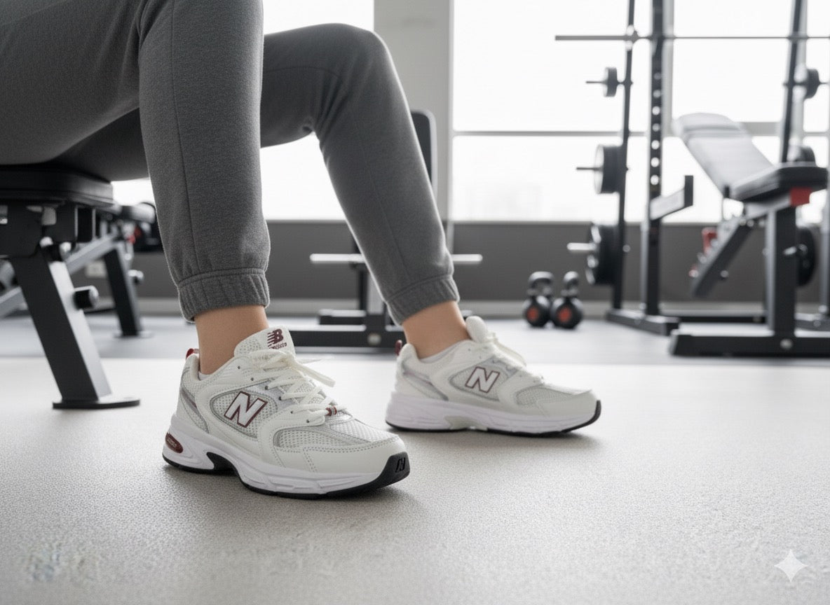 New balance 530 (بيج مع خمري )