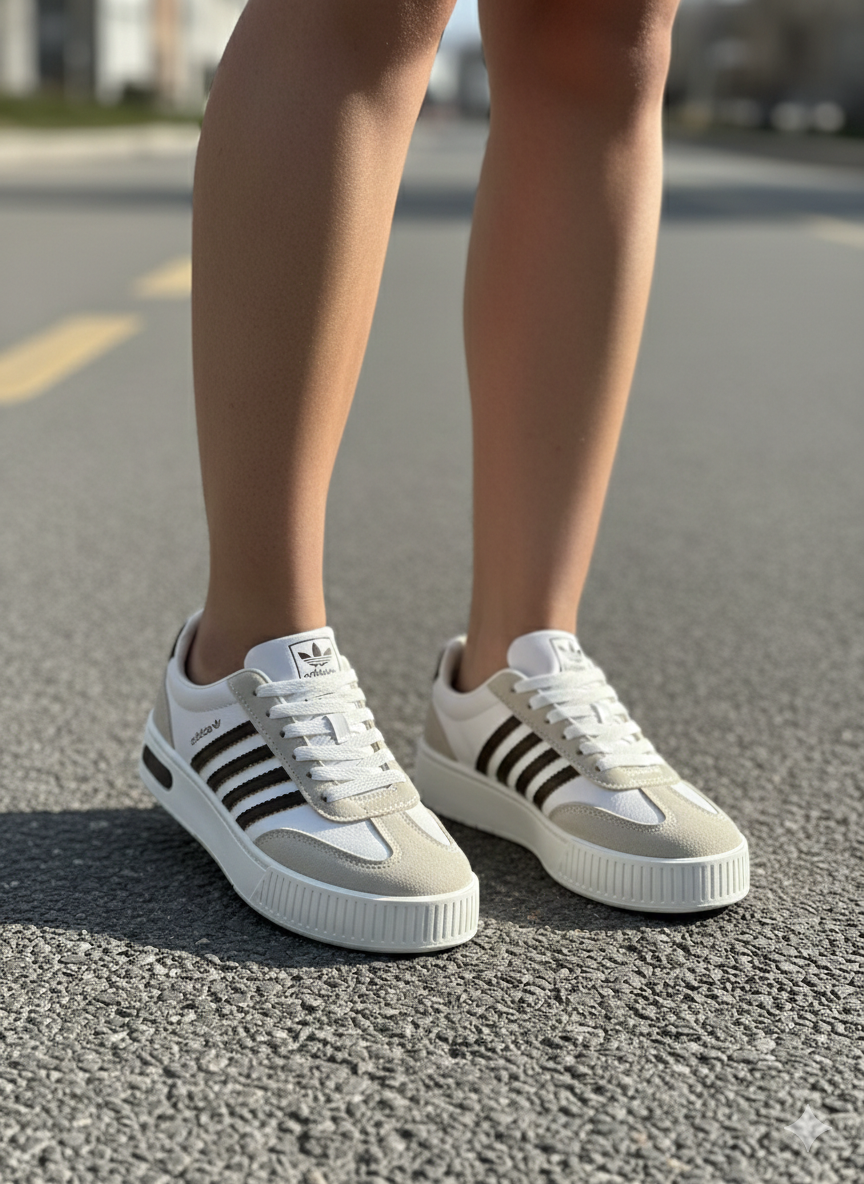 Adidas (بيج خط بني)