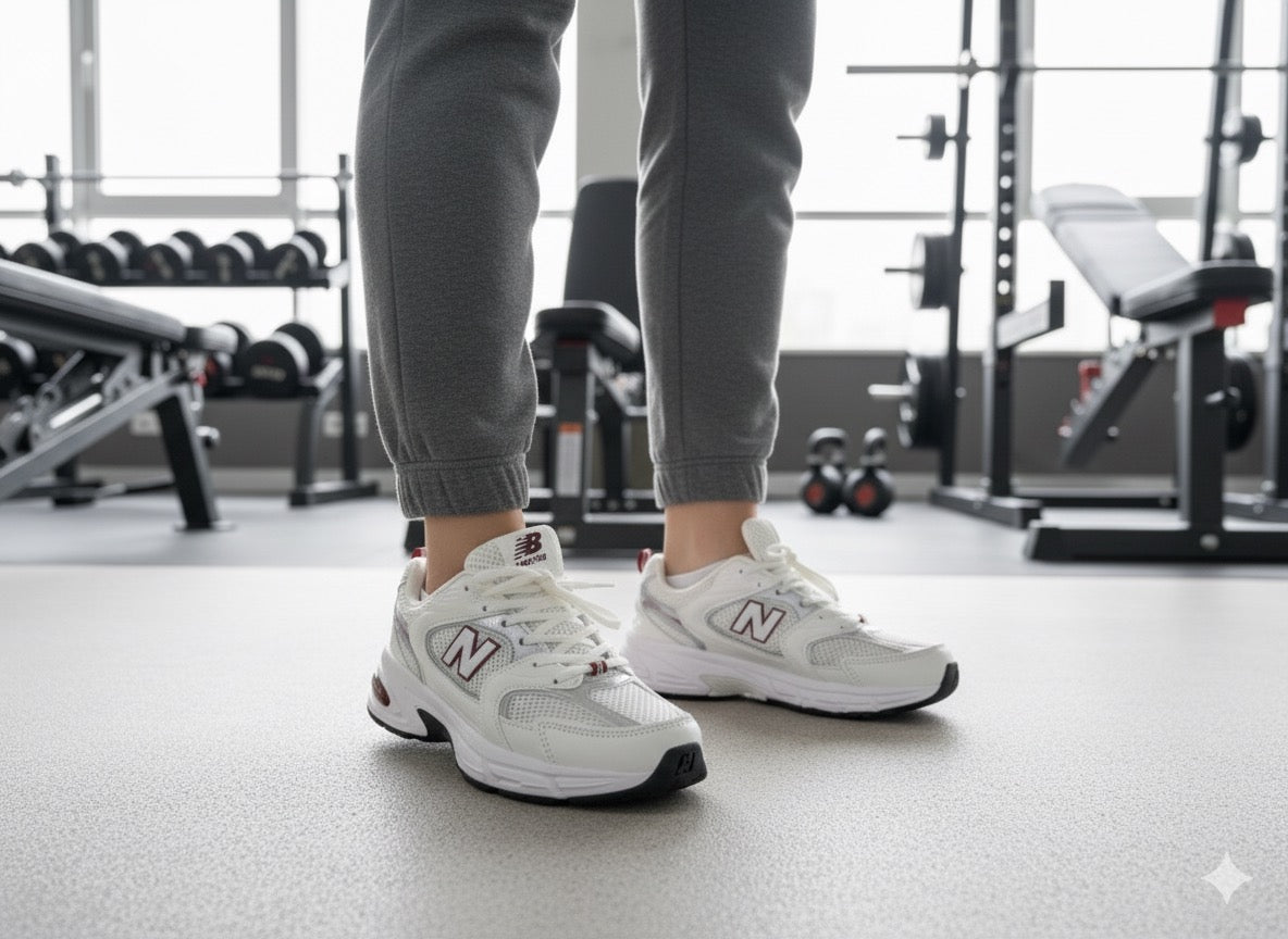 New balance 530 (بيج مع خمري )