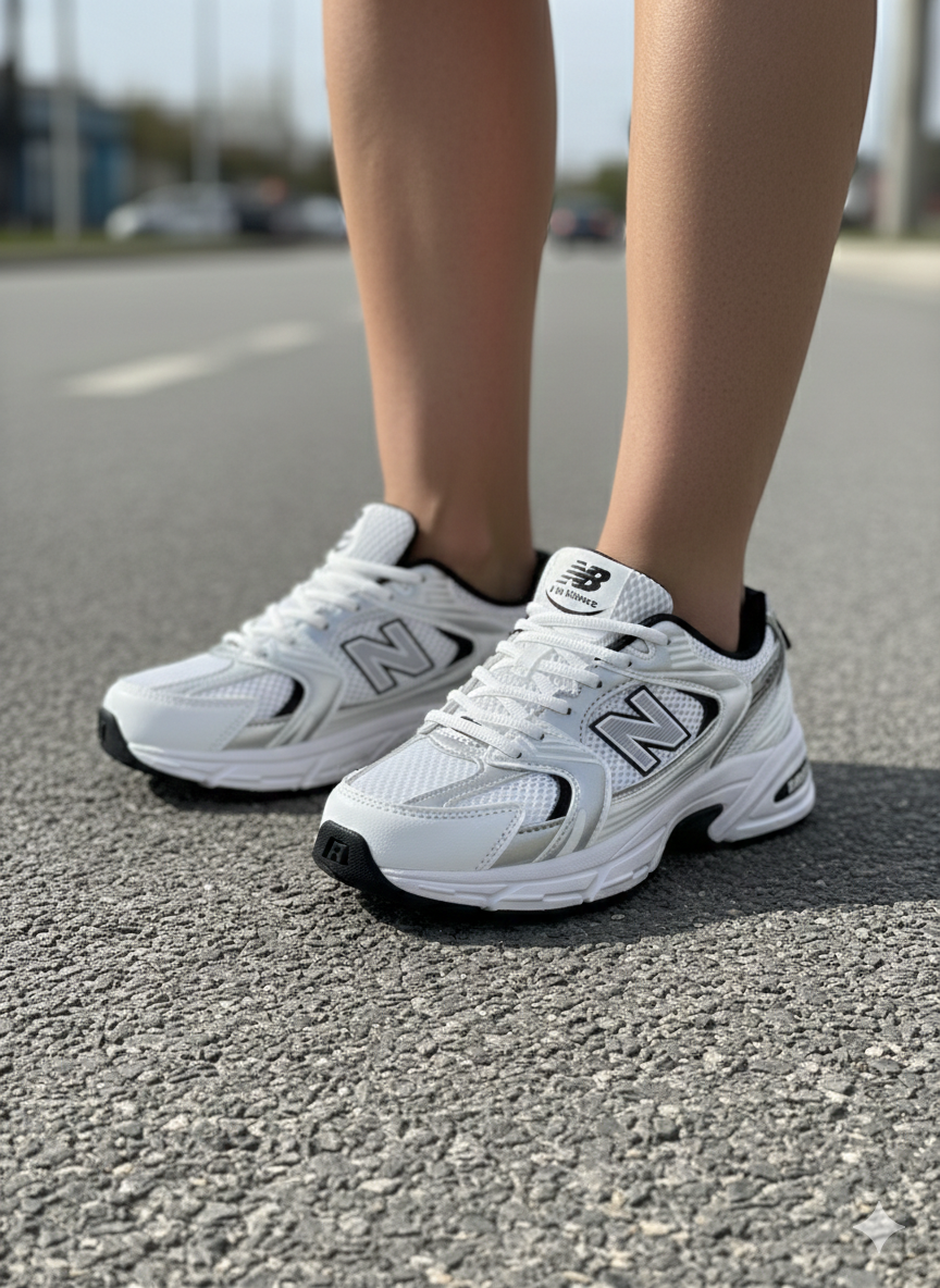 New balance 530 (ابيض مع اسود)