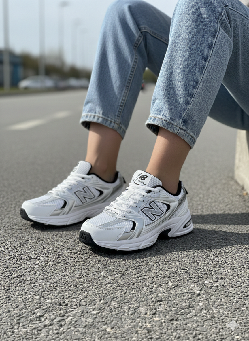 New balance 530 (ابيض مع اسود)