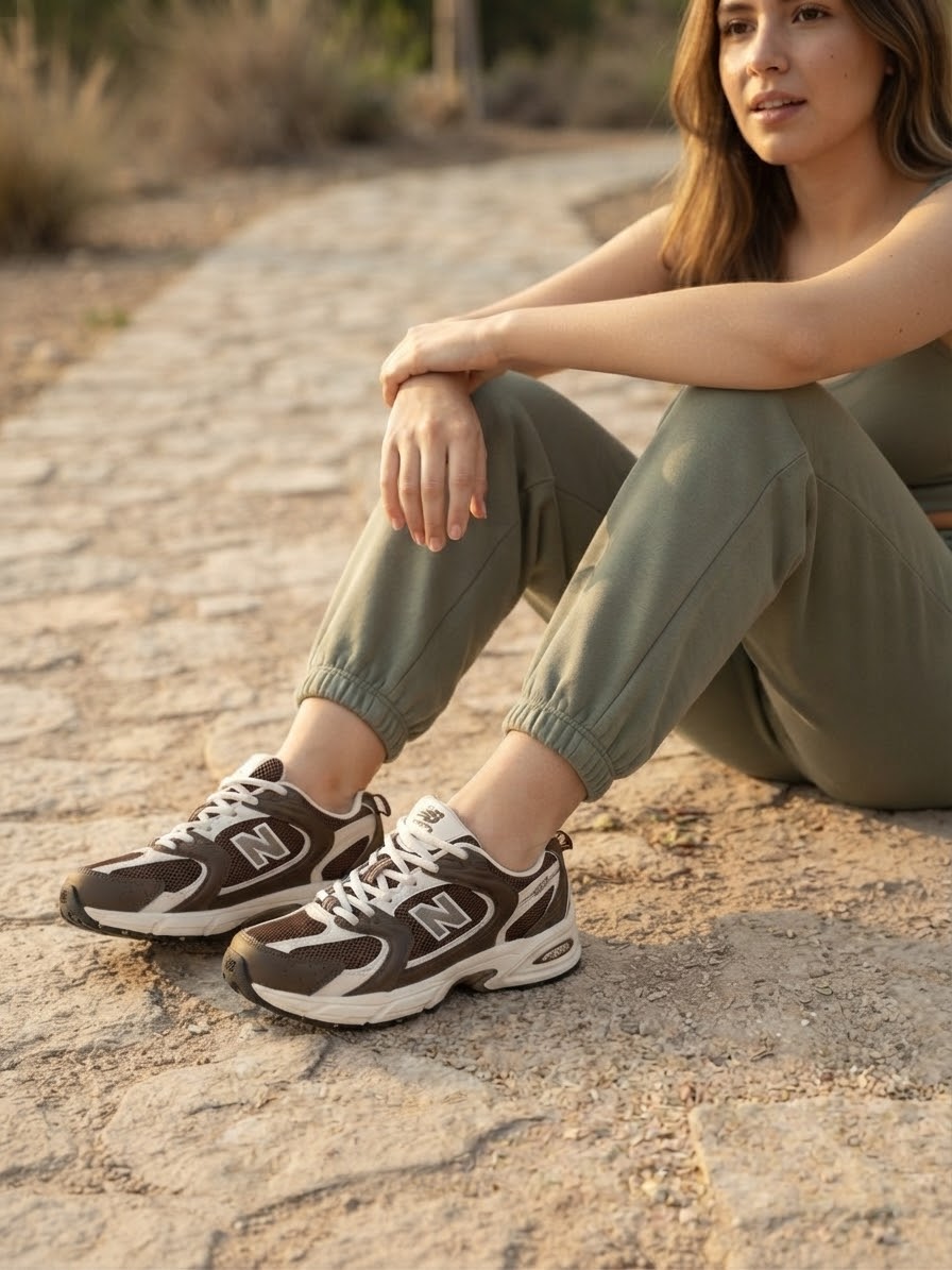 New balance 530 ( بني مع بيج)