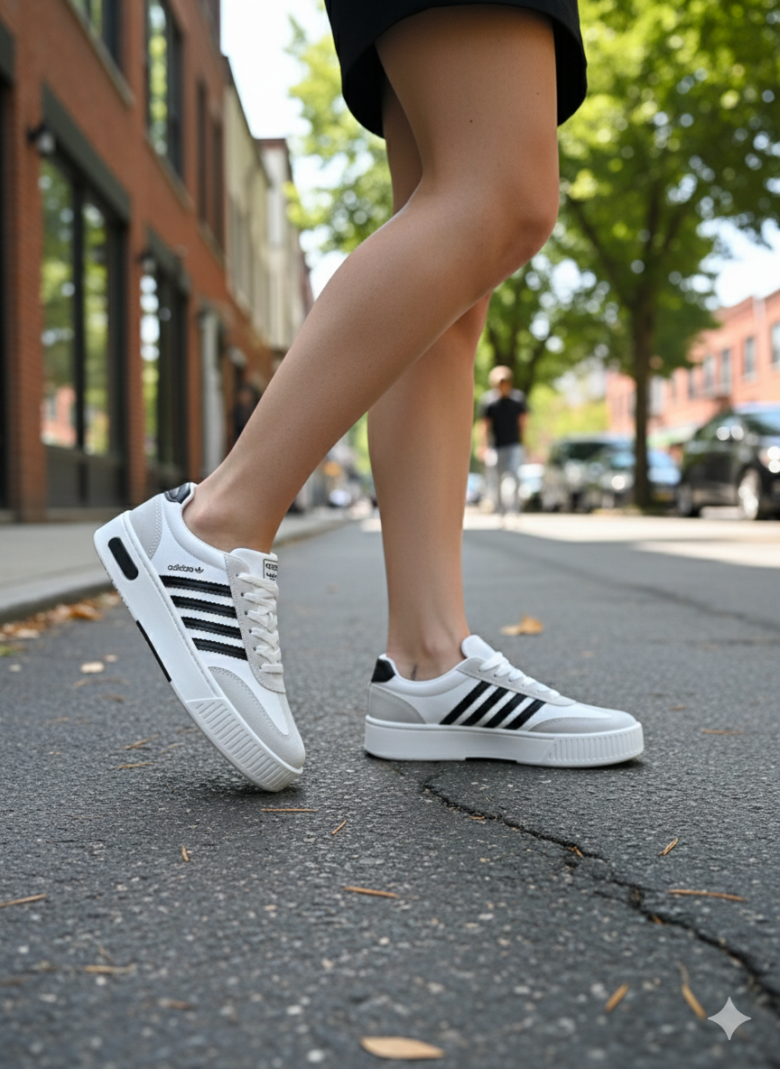 Adidas (ابيض خط اسود)